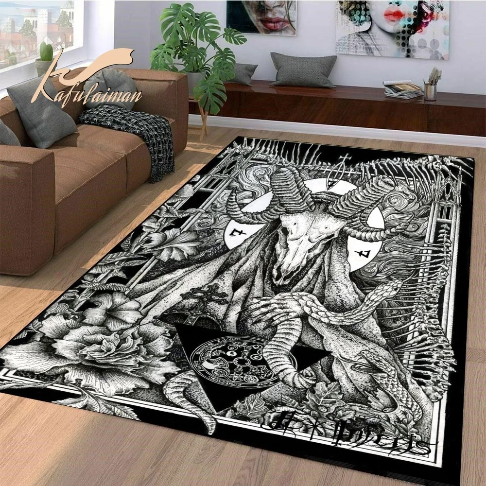 

Satan Demon Skulls Ouija Board Area Rug, Ouija Floor Mat, Gothic/Halloween Rug Home Decor bathroom rug set rugs for bedroom