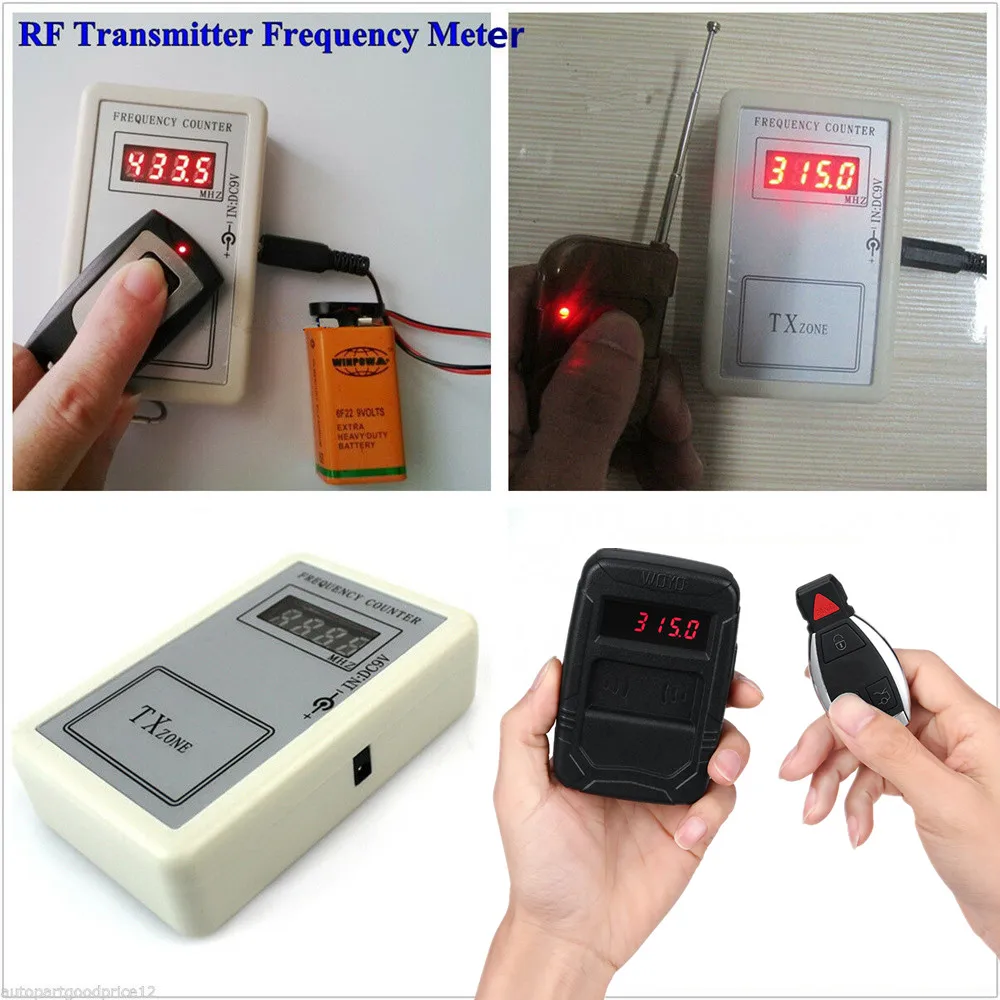 Handheld Remote Control Frequency Meter 250-1000MHZ RF Transmitter Counter for Car Remote Key Cymometer Frequency Test Detector