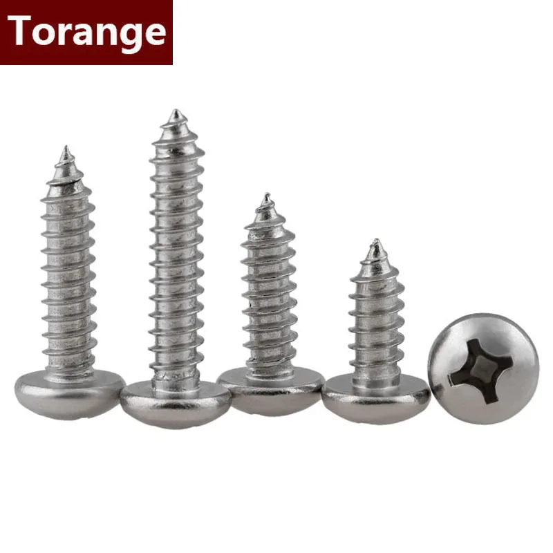 

Cross Round Head Self Tapping Screw PA 316 Stainless Steel Philips Pan Head Tapping Wood Screws GB845 M3.5M4M5M6 10Pcs