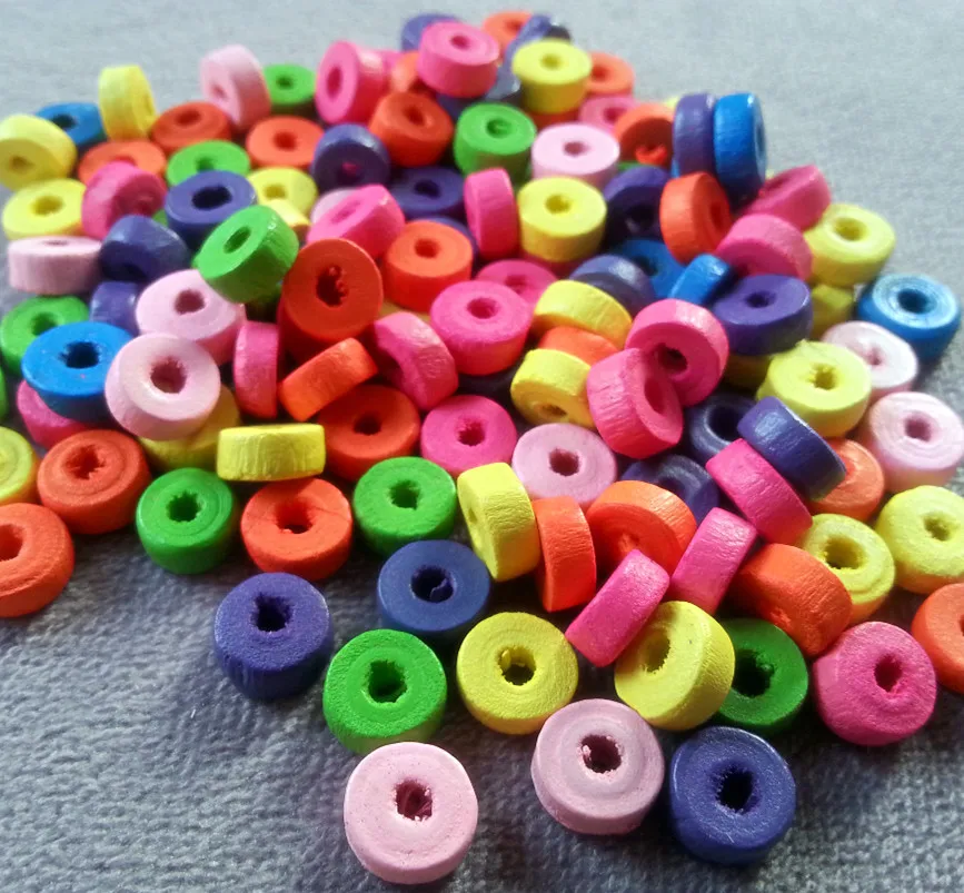 Vogue DIY Деревянные плоские круглые свободные бусины амулеты ручной работы