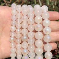 natural stone white moonstone beads round loose spacer beads for jewelry making diy bracelet necklace 6810mm 15inches