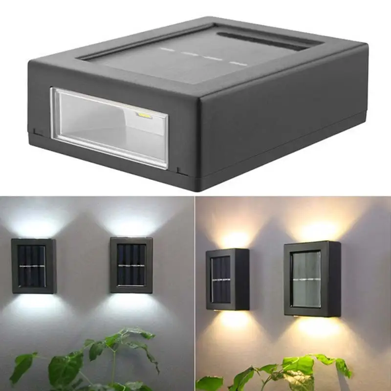 

2pcs Solar Wall Lamp Outdoor Garden Waterproof Household Wall Lamp Light Up And Down Decorative Garden Lamps Hiking And Camping