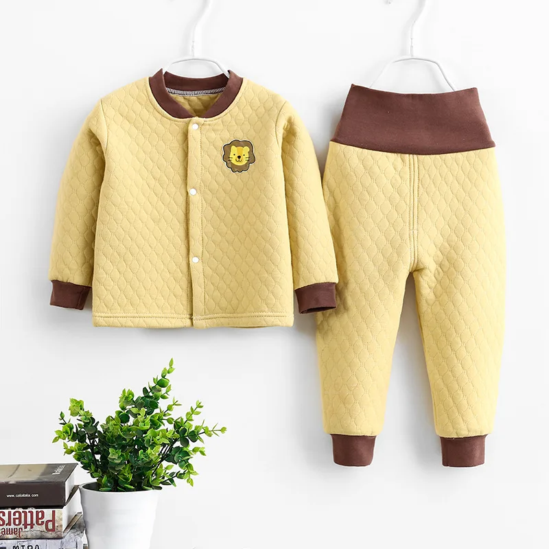 Новинка 2021 цветной хлопковый Детский комплект термобелья плотные трехслойные