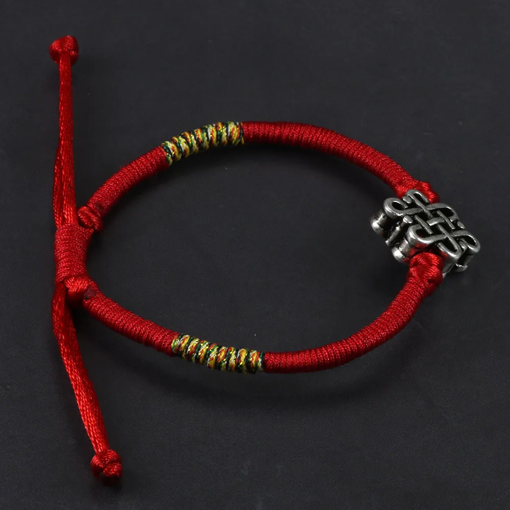Плетеные браслеты из красной веревки ручной работы традиционные Этнические