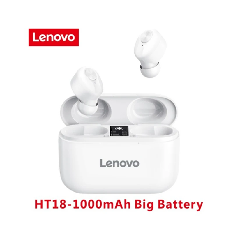 Новые беспроводные наушники Lenovo HT18 TWS 5 0 1000 мАч батарея светодиодный дисплей