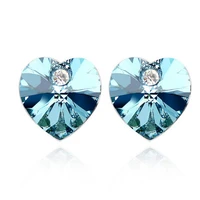 2021 fashion elegant colorful peach heart crystal earrings brand women jewelry for christmas gift free shipping