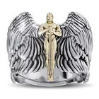 Панк мужское кольцо ретро крылья Ангела крест печатка для мужчин винтаж богиня правосудия Anillos ювелирные изделия викингов