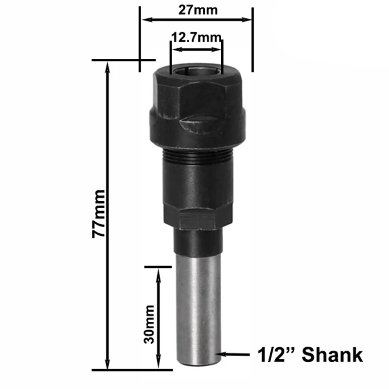 

1/4 Inch 8Mm 12Mm 1/2 Inch Shank Router Bit Extension Rod Collet Engraving Machine Extension Milling Cutter for Wood