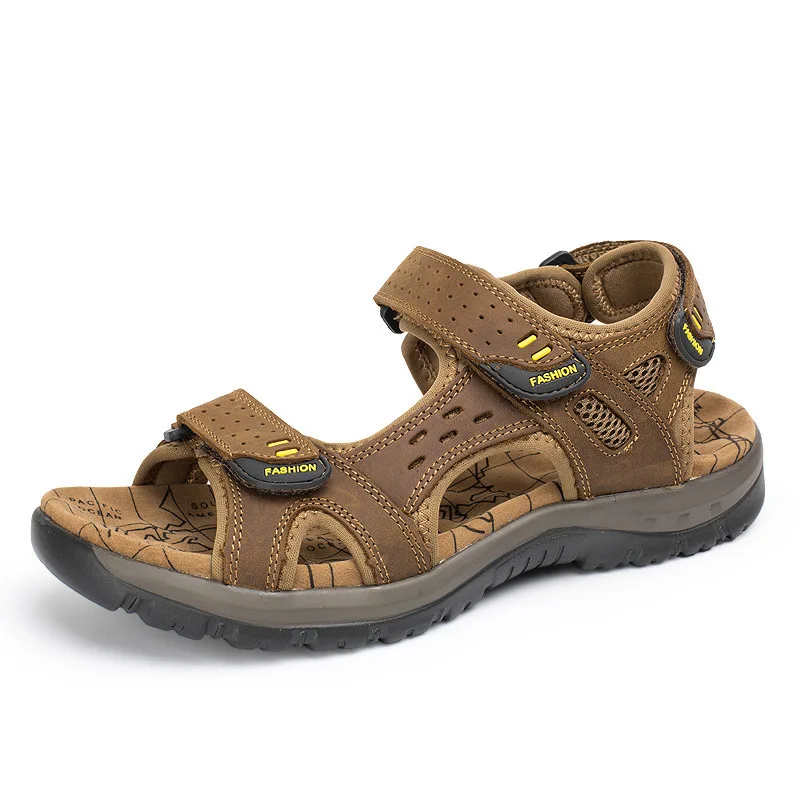 

Hot Sale New Fashion Summer Leisure Beach Men Shoes High Quality Leather Sandals The Big Yards Men's Sandals