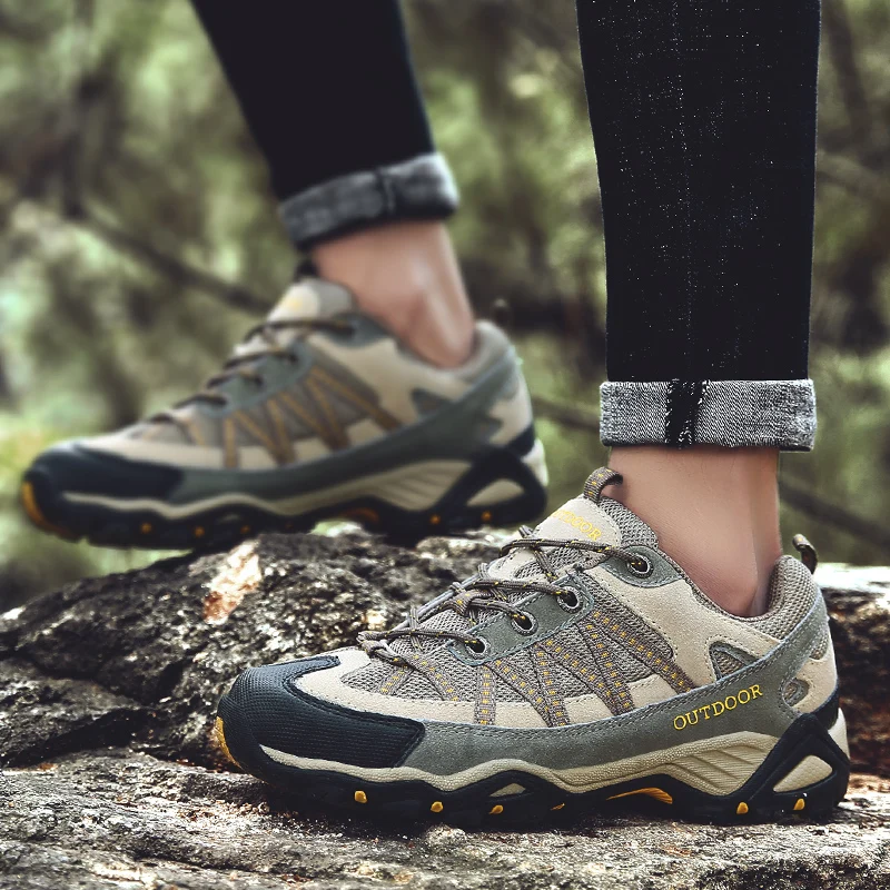 Унисекс походная обувь Нескользящая дышащая для альпинизма женская на шнуровке