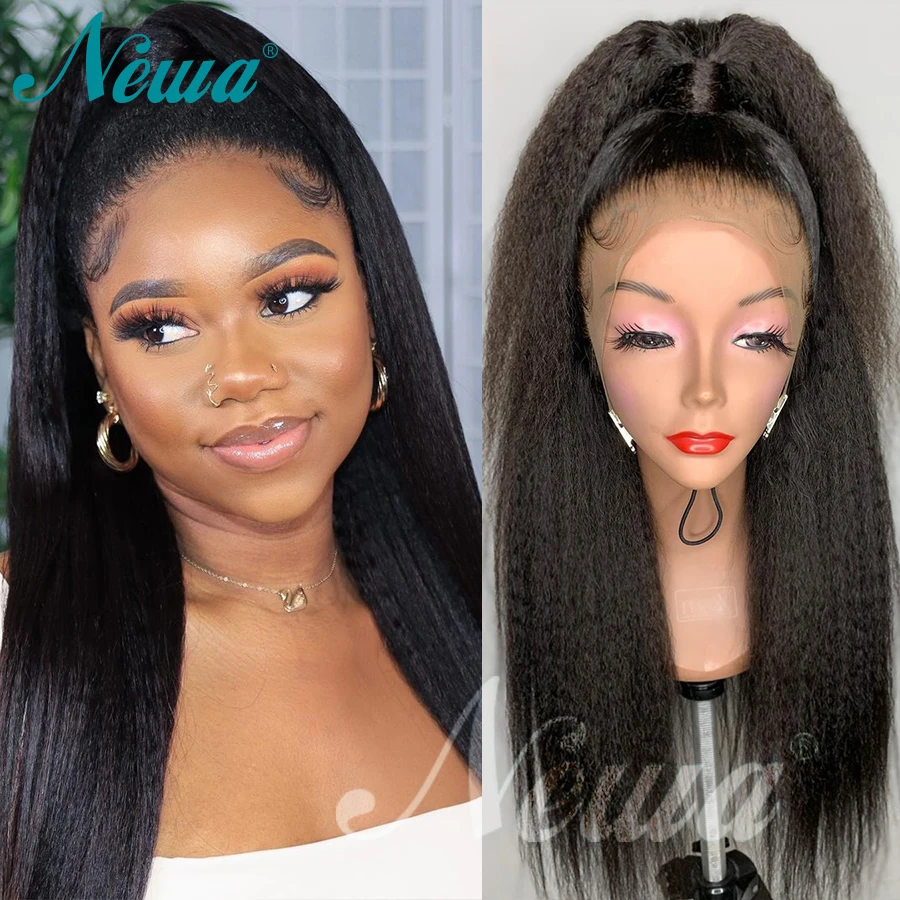 Newa яки прямые Синтетические волосы на кружеве человеческих волос парики с