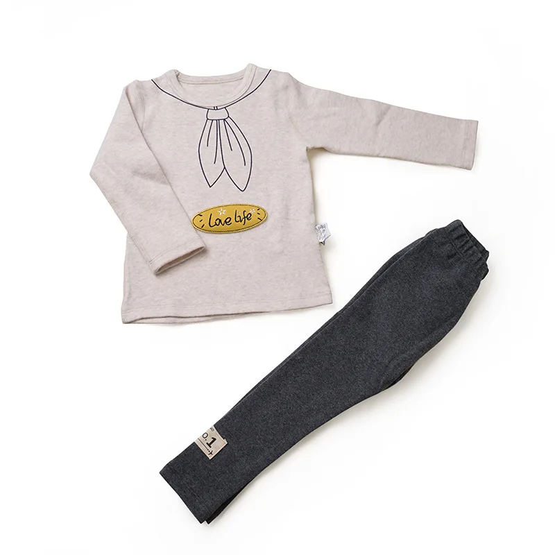 2019 г. Новая хлопковая футболка с длинными рукавами теплый костюм для детей от 1 5