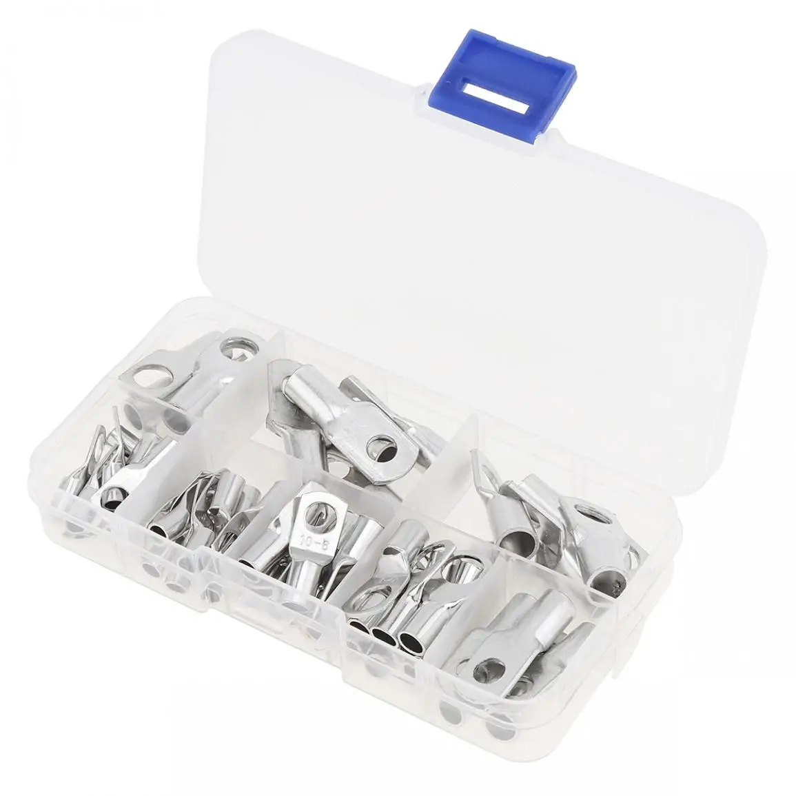 

60pcs Tinned Copper Bolt Hole Cable Lugs Copper Nose Wire Connector Crimped Soldered Terminals Kit for Crimped and Soldered