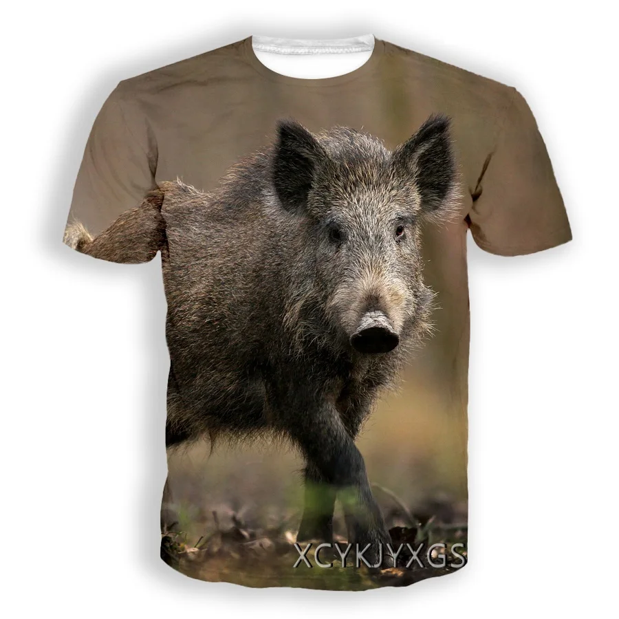 

New Men/Women 3D Printed T-Shirt Animal Wild Boar/ Pig Short Sleeve Fashion T Shirt Sport Hip Hop Summer Tops L17