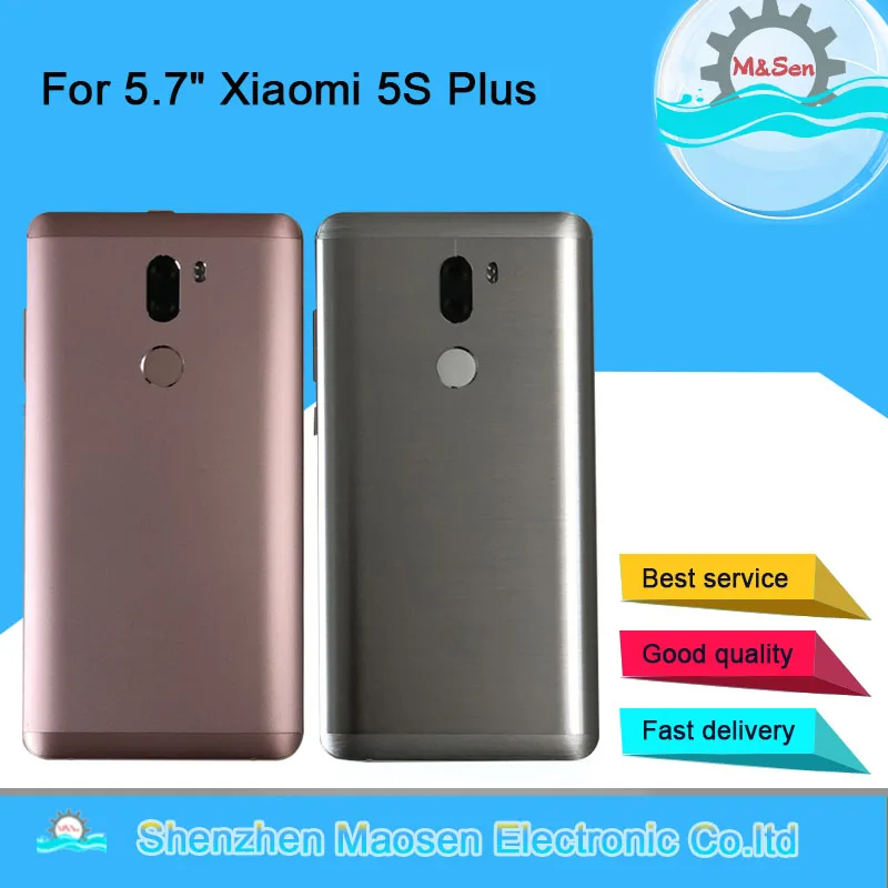 Чехол M& Sen Для 5," Xiao mi 5S Plus mi 5S Plus, задняя крышка для батареи, чехол, боковые кнопки питания, стеклянная линза с отпечатком пальца
