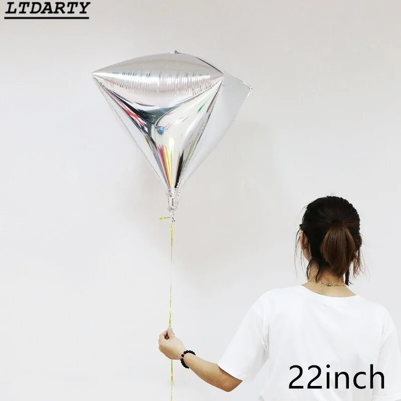 1pcs as picture Серебряный лазер Алюминиевая фольга шар алмаз 4D куб диско сердце фон для фотосессий-воздушный шар День рождения Свадьба Вечеринка гелиевые декорации - Цвет: 1pcs as picture