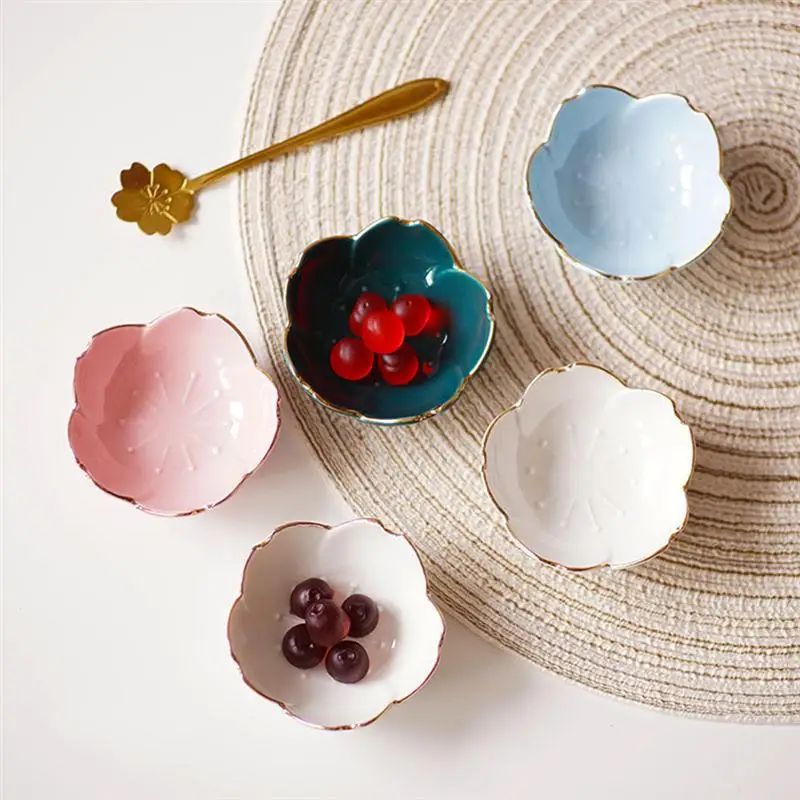 Керамическая миска для приправ с цветами 2 шт. чаша окунания сакуры фарфоровая