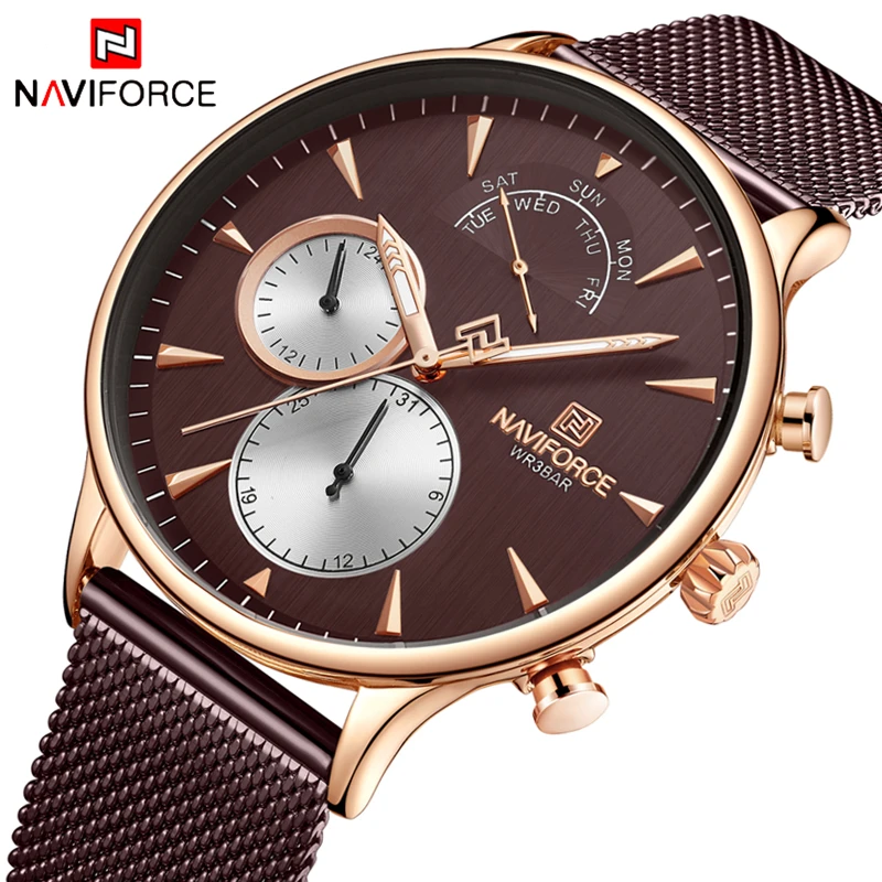 Часы наручные NAVIFORCE Мужские кварцевые в стиле милитари модные брендовые