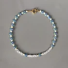 Женское ожерелье ручной работы в богемном стиле с цветными бусинами, колье из бисера, корейская мода, 26 украшения из букв, летний воротник