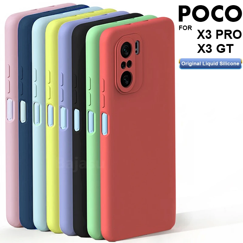 

For Xiaomi Poco X3 Pro F3 GT NFC Cases Luxury Original Liquid Silicone Soft Cover For Poco X3 F3 M3 F2 Pro Shockproof Phone Case