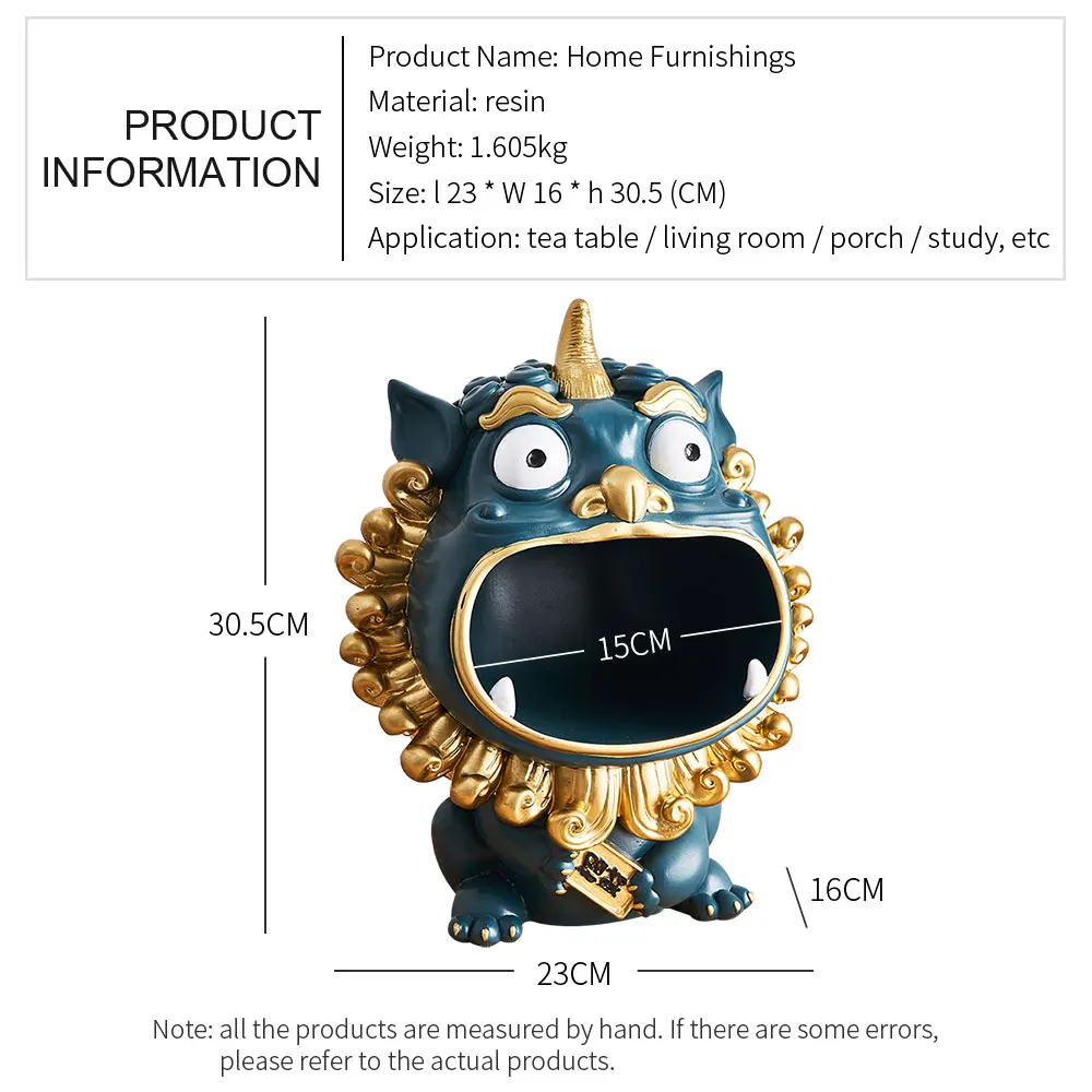 

Chinese Style Lion Storage Box Resin Animal Sculpture Modern Home Decoration Key Candy Storage Office Decoration Feng Shui Gifts