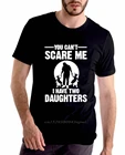 Забавная Мужская футболка с надписью You Can't Scare Me, у меня есть две дочери, подарок на день отца, Мужская футболка, топы с коротким рукавом, футболки из хлопка