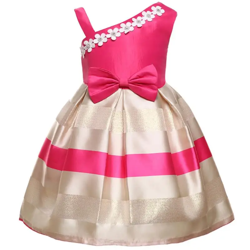 2018 атласное свадебное платье принцессы с бантом для девочек детские платья