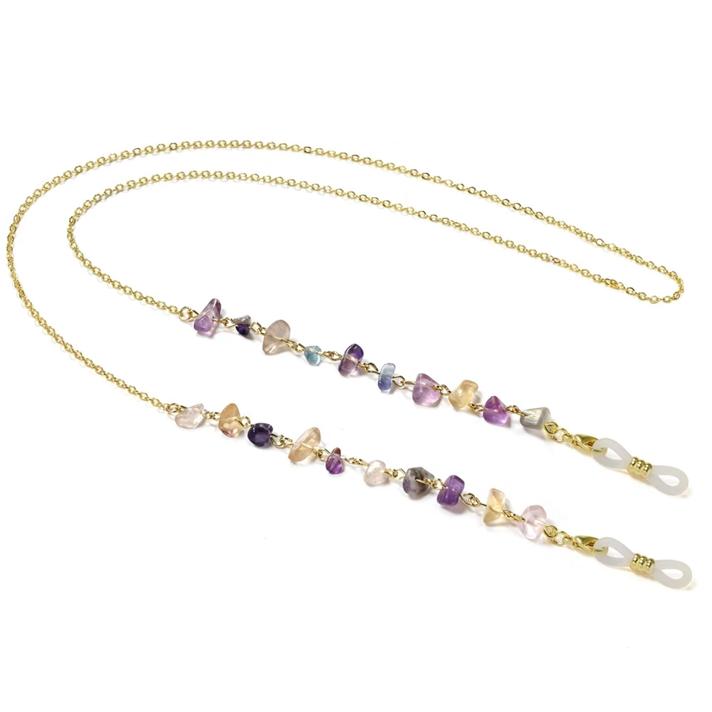 

Eyeglass Sunglasses Colorful Crystal Beads Neck String Cord Retainer Strap Eyewear Lanyard Holder High-End Ethnic Glasses Chain