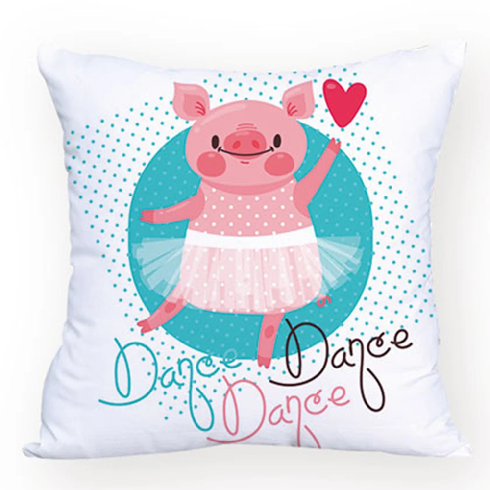 Милый мультфильм свинья печать наволочка для стула дизайнерская Подушка Чехол