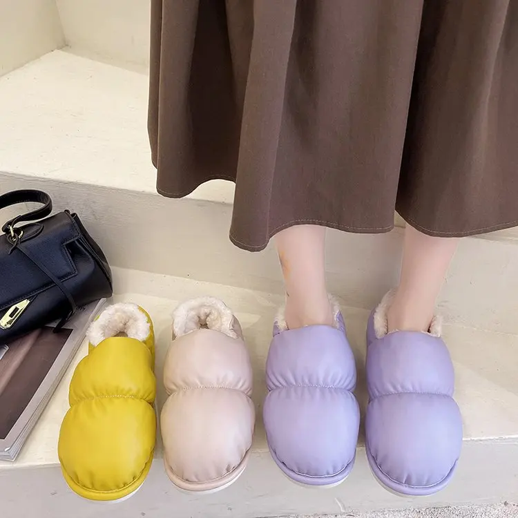 

Домашние тапочки, зимние тапочки для дам, замшевые плюшевые напольные туфли, мягкие теплые носки, Тапочки