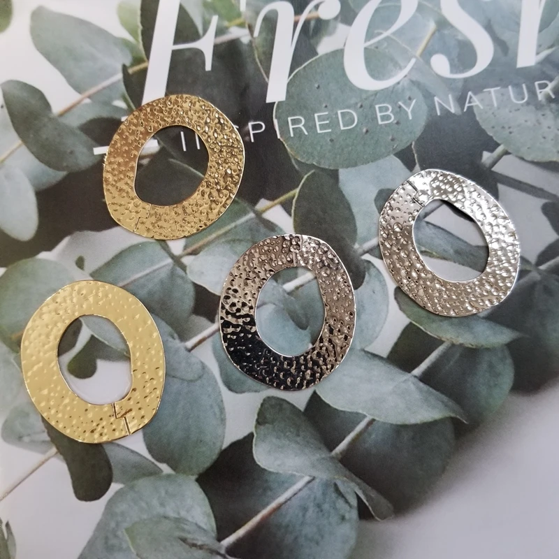 18K Настоящее золото серьги аксессуары прохладный ветер медный чип технология