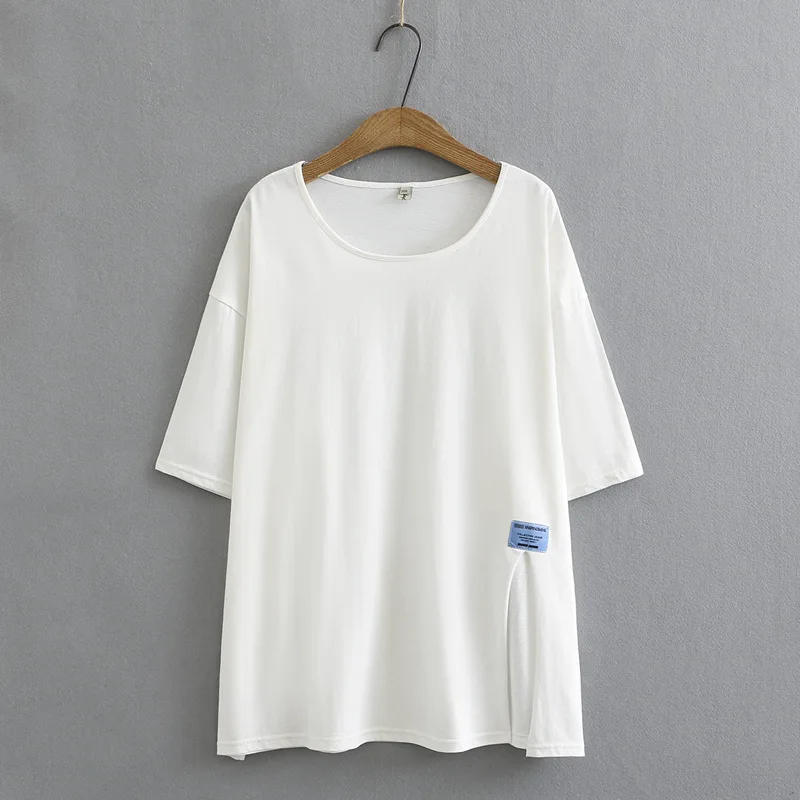 

Plus Size Women's Summer Tshirts White Black Short Sleeve Simple Tops