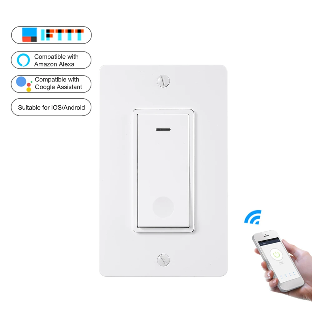 WiFi Интеллектуальный переключатель стандарт США кнопка переключатель приложение дистанционное управление переключатель совместим с Amazon Alexa/Google Home