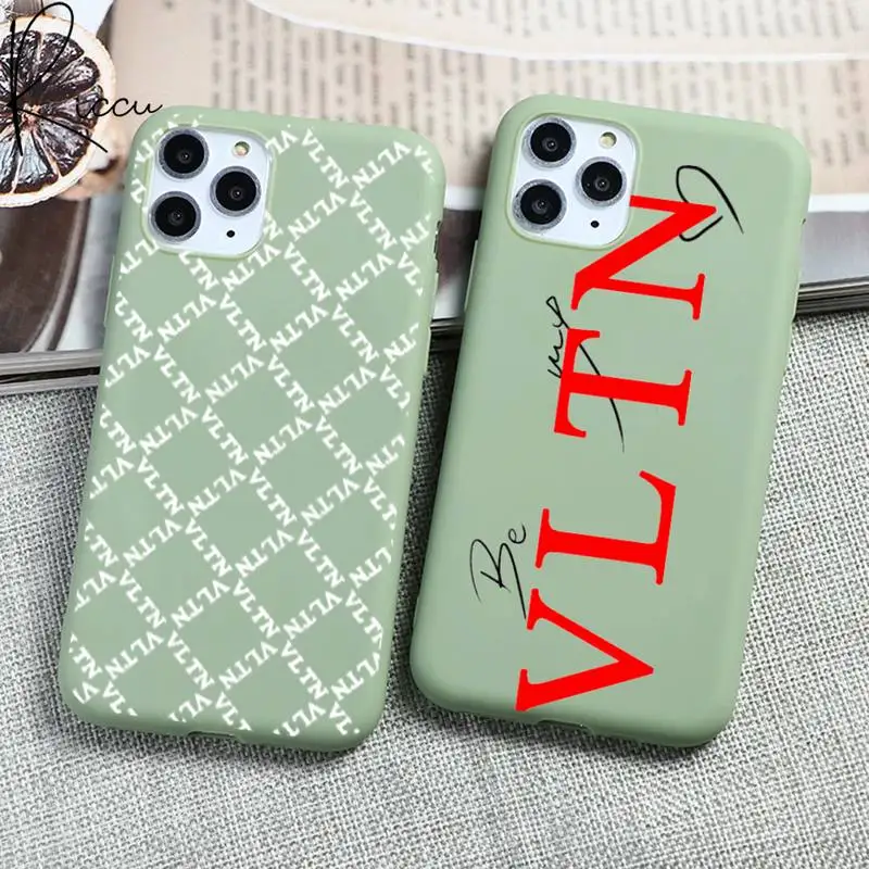 

Chenel Luxury Makeup Style Phone Case for iPhone 12 mini 11 Pro Max X XR XS 8 7 6s Plus Candy green Silicone Cases