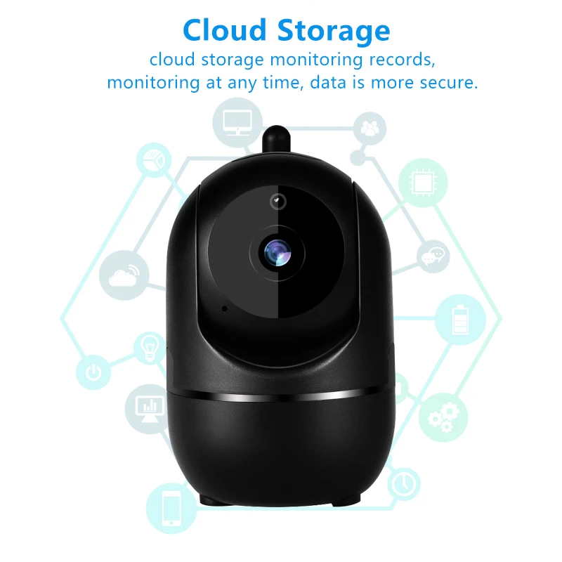 

Black Smart Home Security Video Surveillance 1080P Cloud IP Camera Auto Tracking Network WiFi Wireless Control CCTV YCC365 PLUS