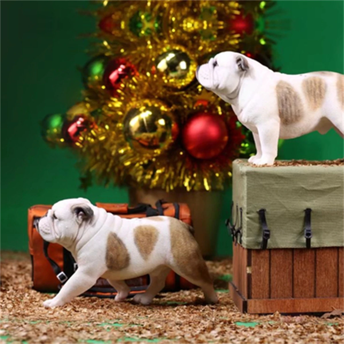 JXK 1/6 British Bulldog Animal Model Figure Pet Dog Trinkets Office Desktop Decor Ornaments Toy Children Adult Kids GK Xmas Gift |