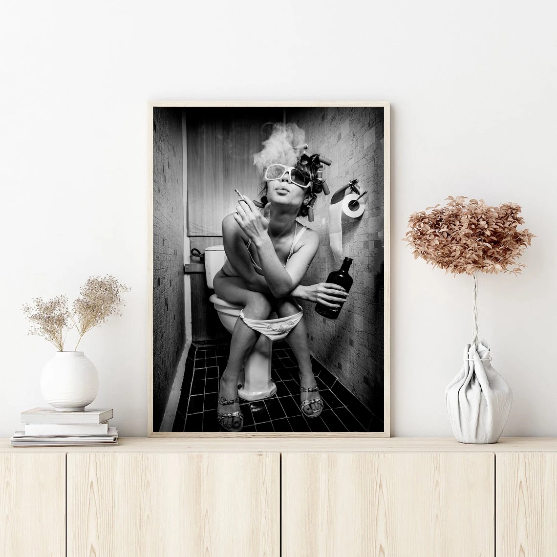 

Девушка сидит в туалете фильм плакат настенное Искусство Холст Картина спальня гостиная домашний Декор (без рамки)