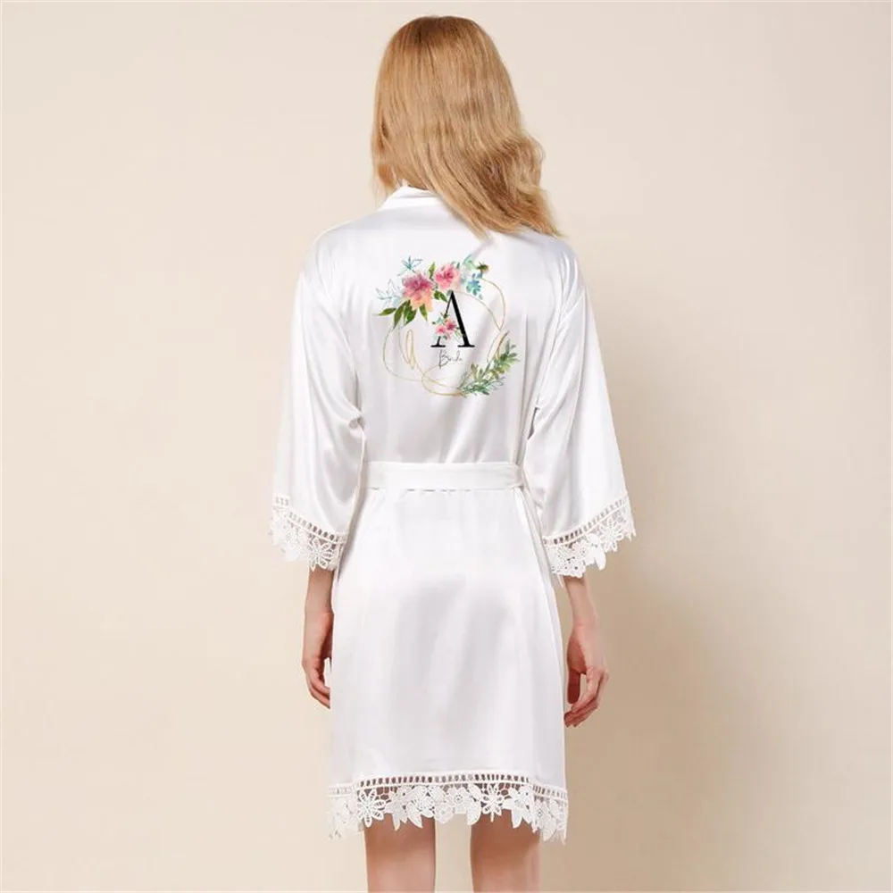 Настраиваемый свадебный кружевной халат в подарок на день рождения цветочный