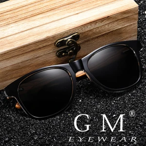 GM натуральные деревянные солнечные очки мужские поляризованные Модные солнцезащитные очки Зебра деревянные Oculos de sol masculino