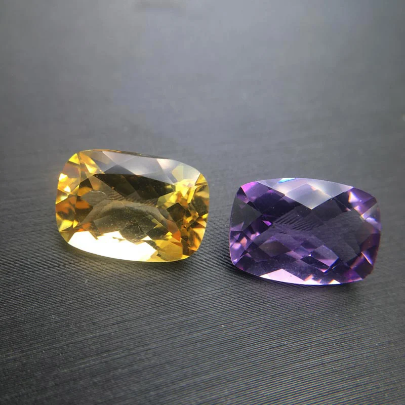 Кольцо с натуральным аметистом и Цитрином серебро 925 пробы|Кольца| |