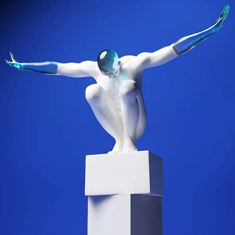 Escultura de gimnasta r&iacute;tmica n&oacute;rdica, estatua de personaje, adorno de Arte de escritorio moderno, estatuilla Retro, accesorios de decoraci&oacute;n del hogar-1