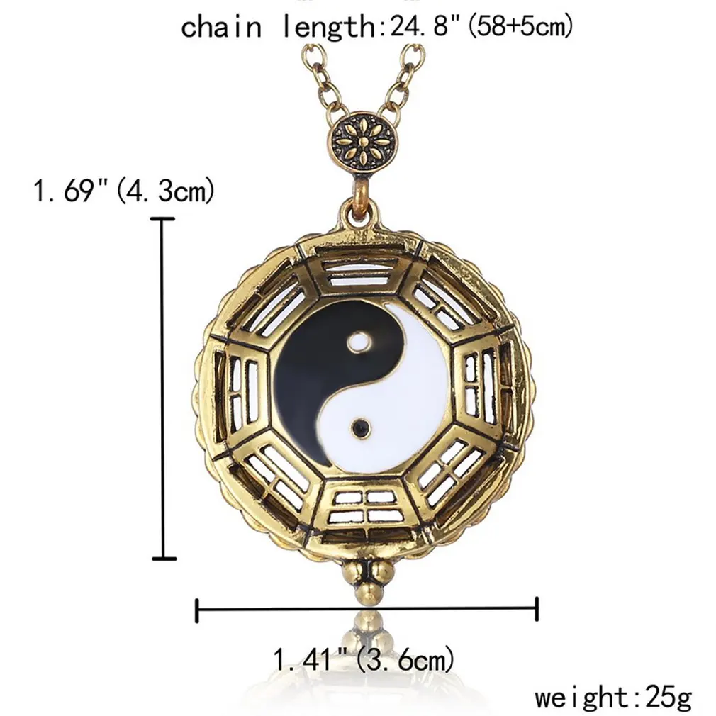 Yin-Yang Eight Diagrams Necklace Hanging Magnifier Lens with for Daily Wear Exquisite Workmanship | Украшения и аксессуары