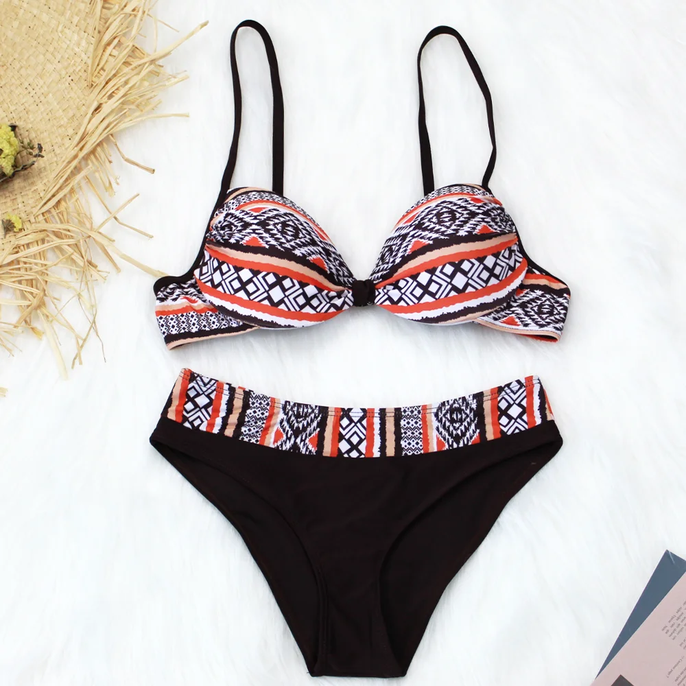 Женский бикини с пуш-ап Бандо сексуальный купальник из двух частей 2020 размера