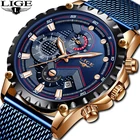 Часы наручные LIGE Мужские кварцевые, брендовые Роскошные водонепроницаемые модные спортивные с хронографом, Прямая поставка, 2019