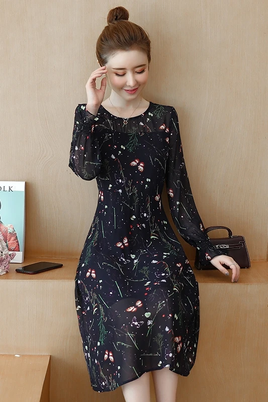 Осень модные часы свободного покроя элегантные с круглой горловиной а линейное