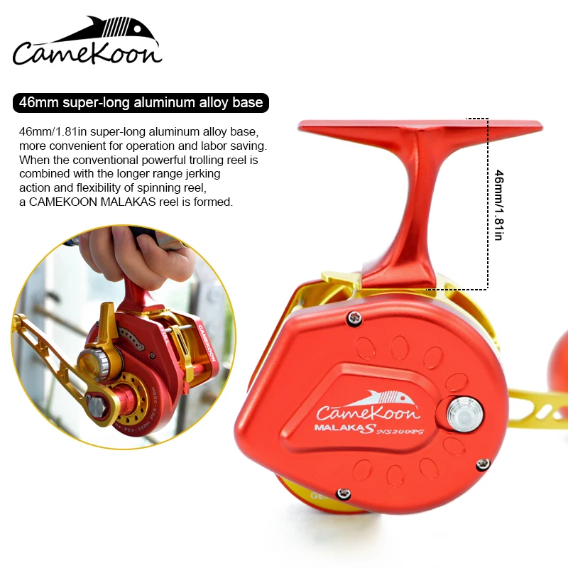 CAMEKOON MALAKAS Series Underhead Reel 35KG Carbon Fibre Drag Lever Drag Saltwater Jigging Fishing Reel Big Game Reel