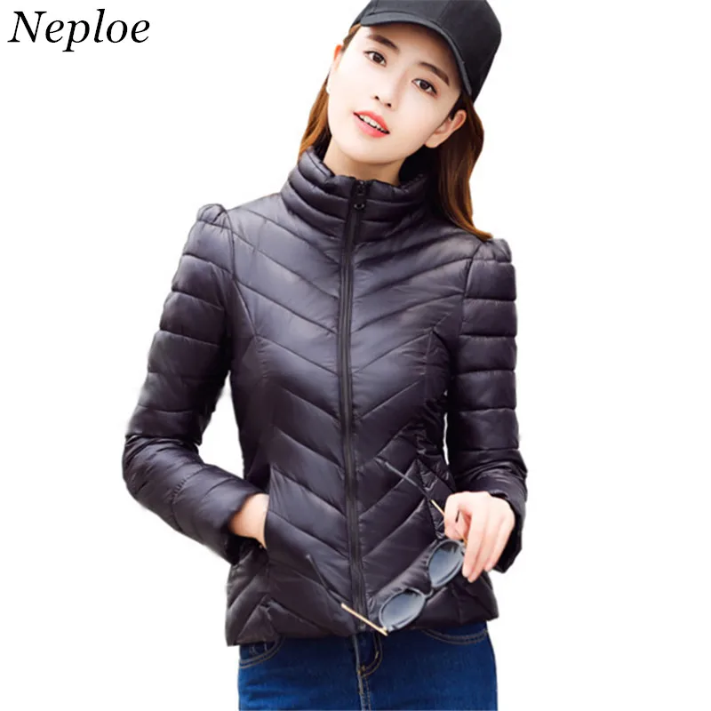 Neploe зима новинка тонкие парки Женский светильник тонкий короткий стоячий