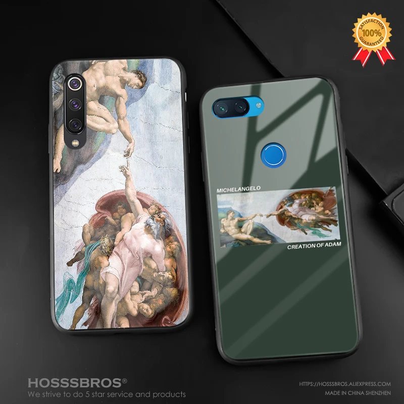Creation of Adam mi chelangelo мягкий силиконовый стеклянный чехол для телефона Xiaomi 6 8 9 SE x 2 2s 3