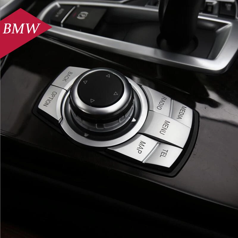 Центр управления мультимедиа клавиш Кнопка Наклейка ABS хром Чехлы для BMW X1 X3 X4 X5 X6