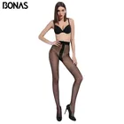 Колготки BONAS 2D T с промежностью, женские черные нейлоновые колготки, тонкие сексуальные чулки для девушек, Женские однотонные колготки в подарок